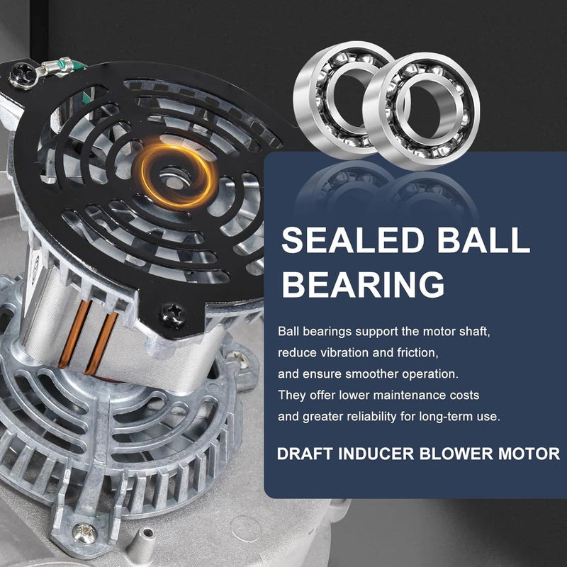 Criditpid FB-RFB241 Furnace Draft Inducer Blower Fan Motor Replacement for Jakel J238-150-1533, J238-150-15165, Rheem Ruud 70-24157-03, Fasco 7021-11559, Ametek 117104-01. - Image 4